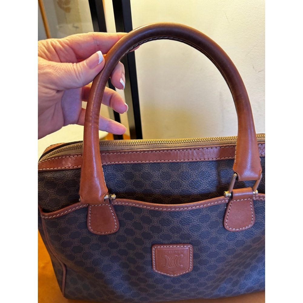 Celine Brown Macadam Boston Handbag - Picture 6 of 15